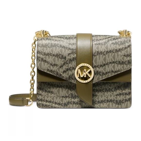 Michael Kors Olive Green Greenwich Covertible Crossbody Bag NWT - Picture 1 of 16